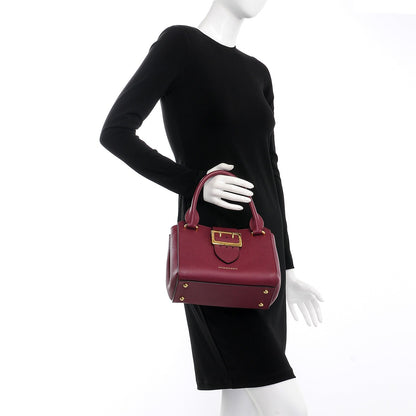 Burberry Soft Grain Calfskin Small Buckle Tote Dark Plum 3 of 8