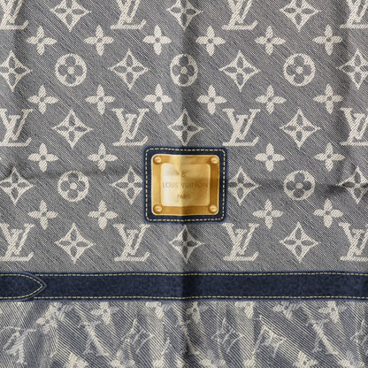 Louis Vuitton Silk Monogram New Denim Bandana Scarf Navy 5 of 17