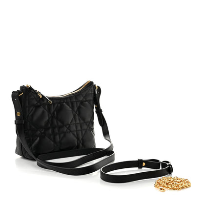 Christian Dior Calfskin Macrocannage Miss Caro Diorling Mini Bag with Chain Black 4 of 12