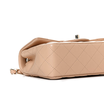 Chanel Lambskin Quilted Mini Rectangular Flap Beige 9 of 14