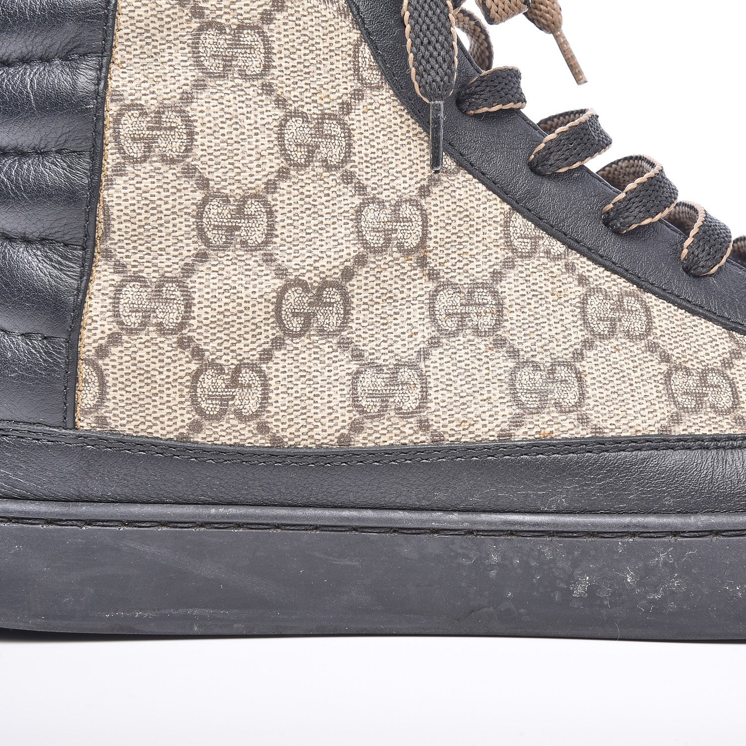 Gucci GG Supreme Monogram Mens Common High Top Sneakers 9.5 9 of 10