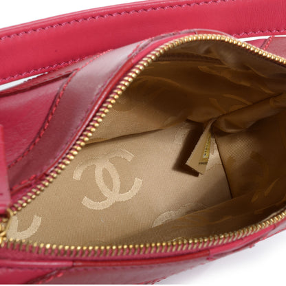 Chanel Lambskin CC Stitched Small Shoulder Bag Red Pink 5 of 7