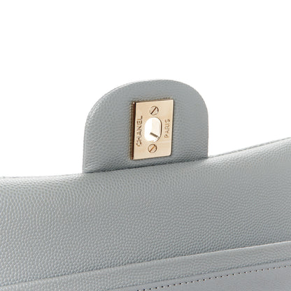 Chanel Caviar Quilted Medium Double Flap Grey 7 of 12