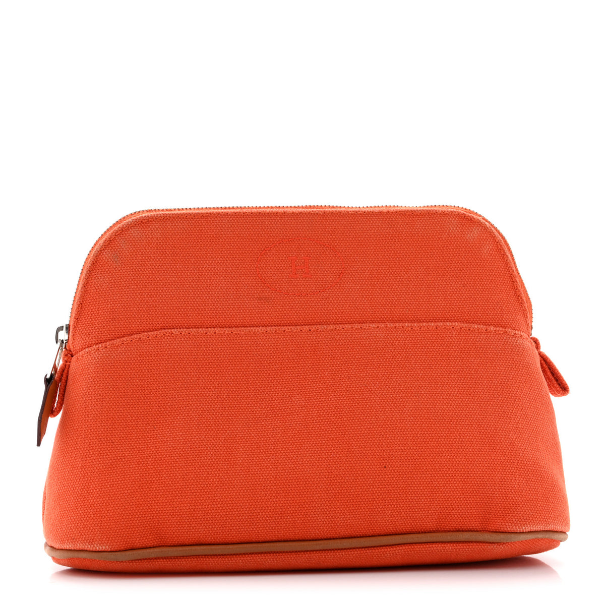 Hermes Cotton Canvas Mini Bolide Travel Cosmetic Pouch Feu 1 of 10