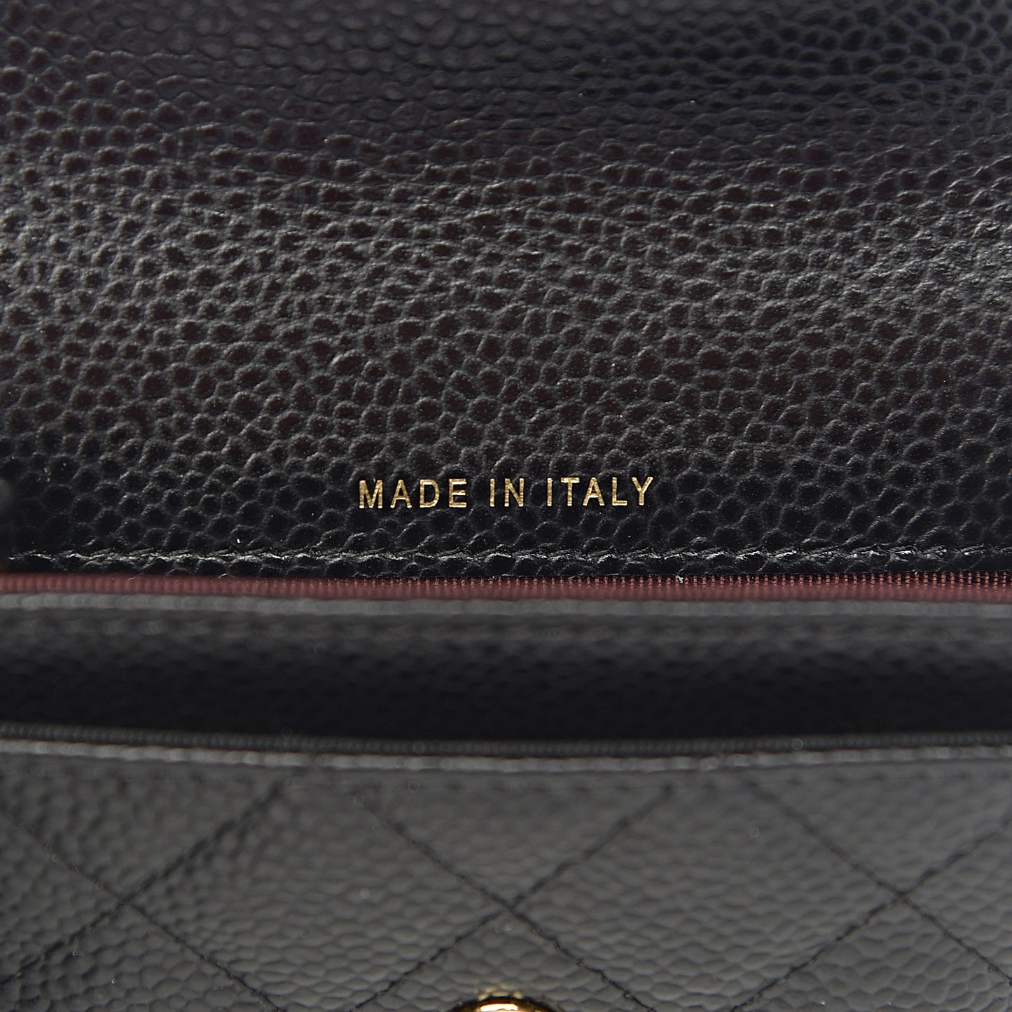 Caviar Quilted Flap Card Holder Wallet Black