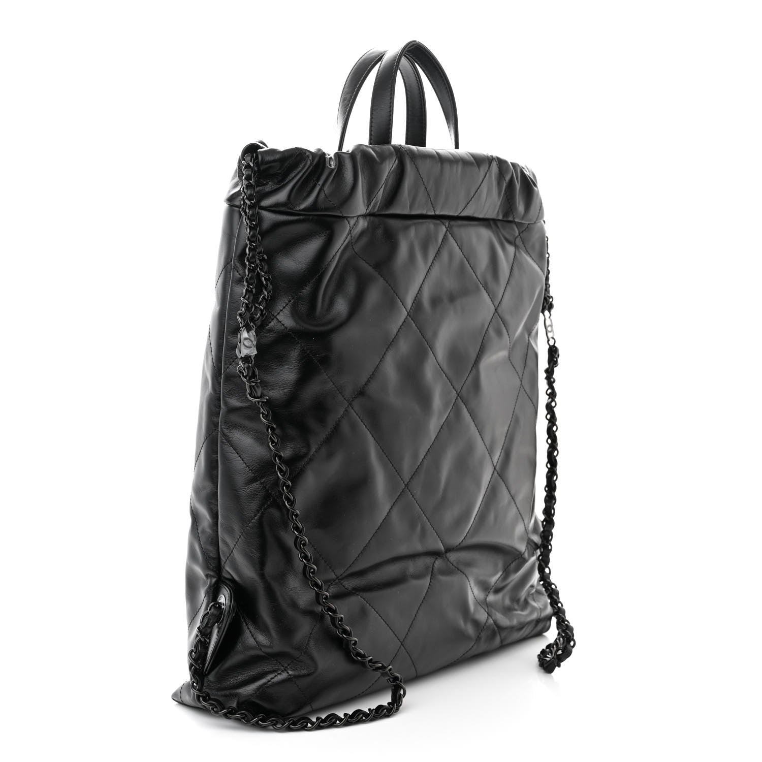 Chanel Shiny Calfskin Quilted Chanel 22 Backpack So Black 3 of 11