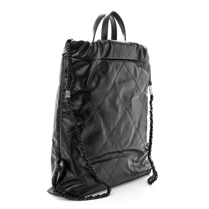 Chanel Shiny Calfskin Quilted Chanel 22 Backpack So Black 3 of 11