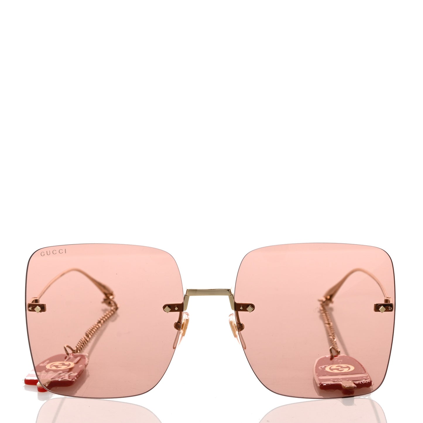 Acetate Detachable Charm Square Frame Sunglasses GG1147S Pink