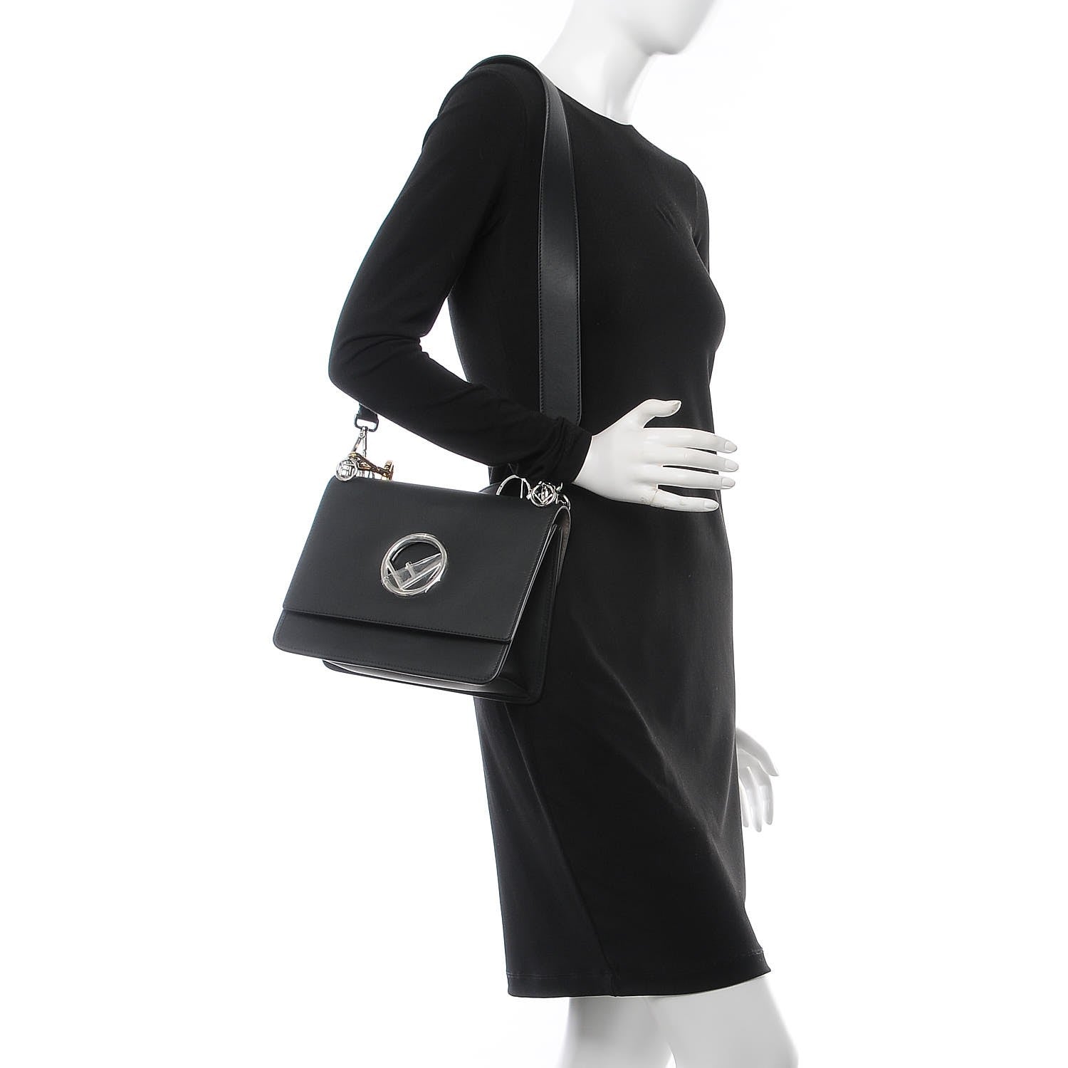 Fendi Vitello Century Opaco F is Fendi Kan I Shoulder Bag Black 2 of 13