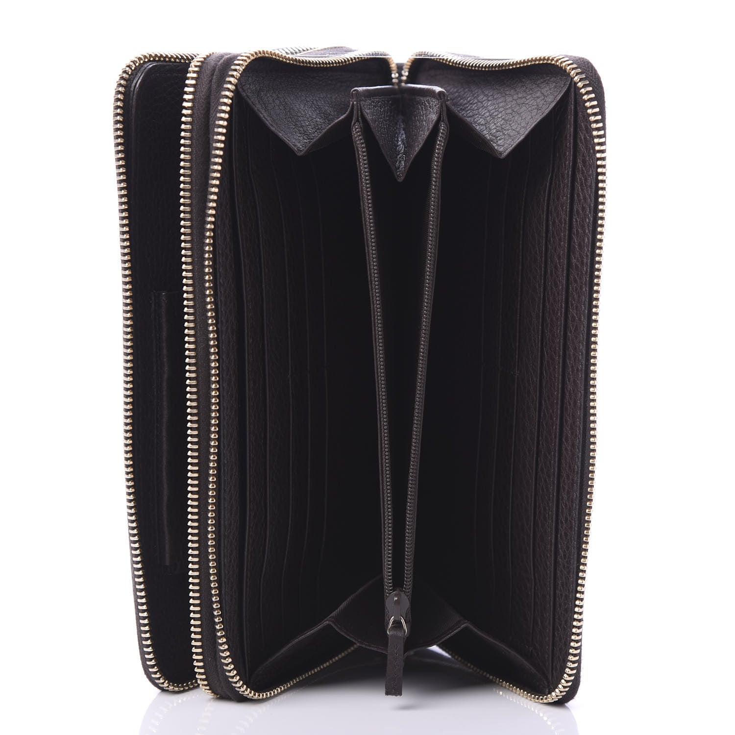 Gucci Pebbled Calfskin Soho Travel Document Case Dark Brown 5 of 11