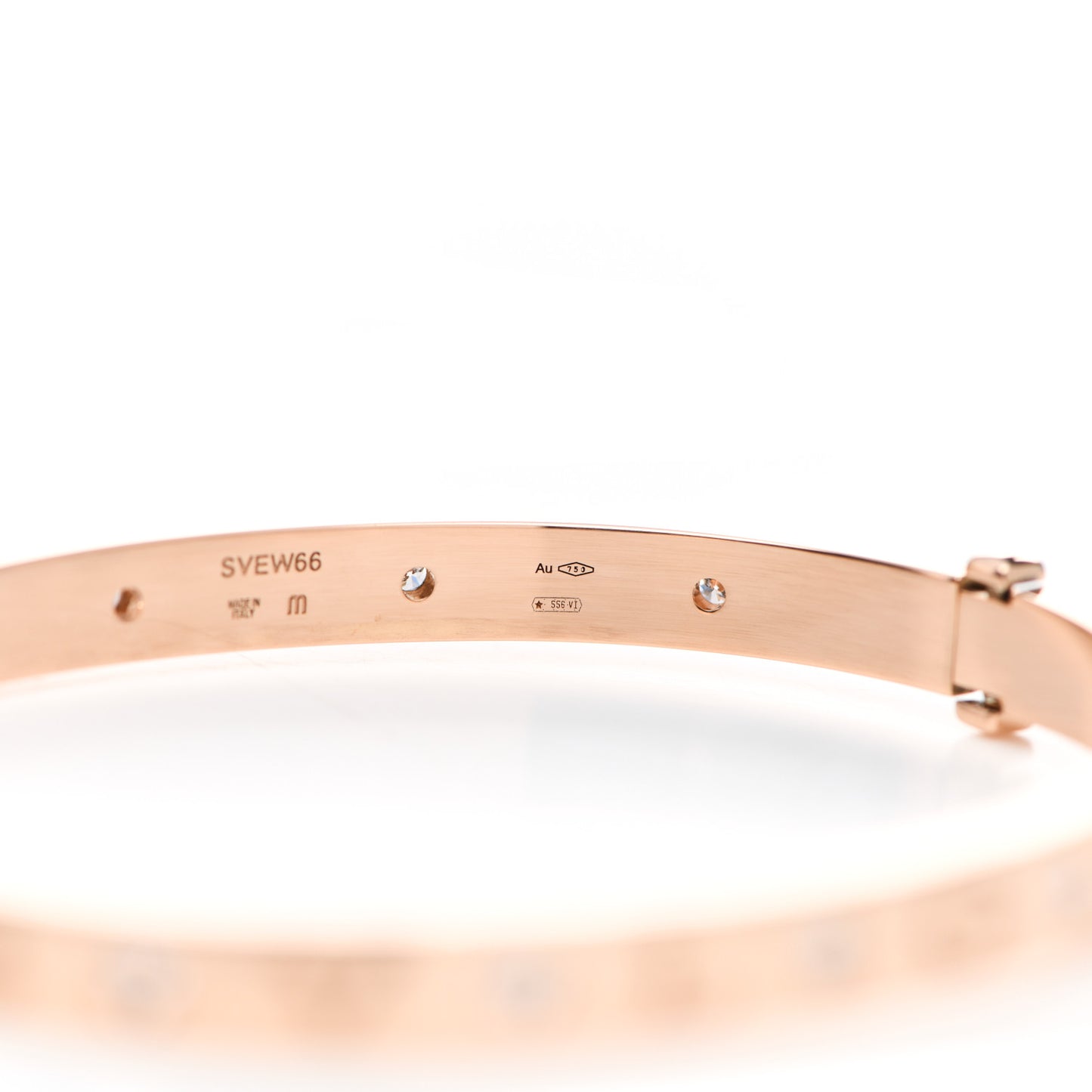 18K Rose Gold 12 Diamond B.Zero1 Essential Bangle Bracelet M