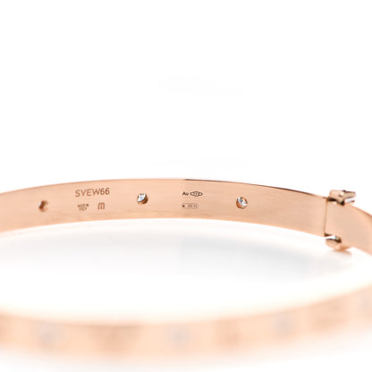 Bulgari 18K Rose Gold 12 Diamond B.Zero1 Essential Bangle Bracelet M 5 of 5