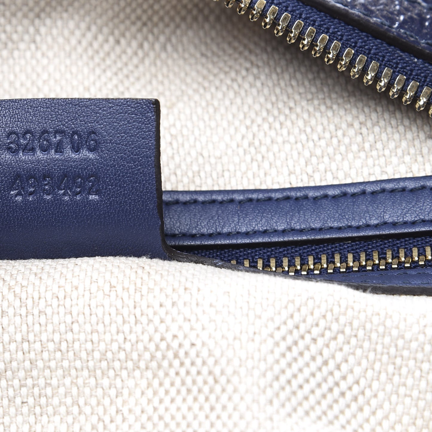 Patent Medium Soho Chain Hobo Uniform Blue