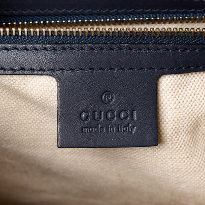 Gucci Monogram Selleria Calfskin Vintage Web Medium Boston Beige Blue 6 of 16