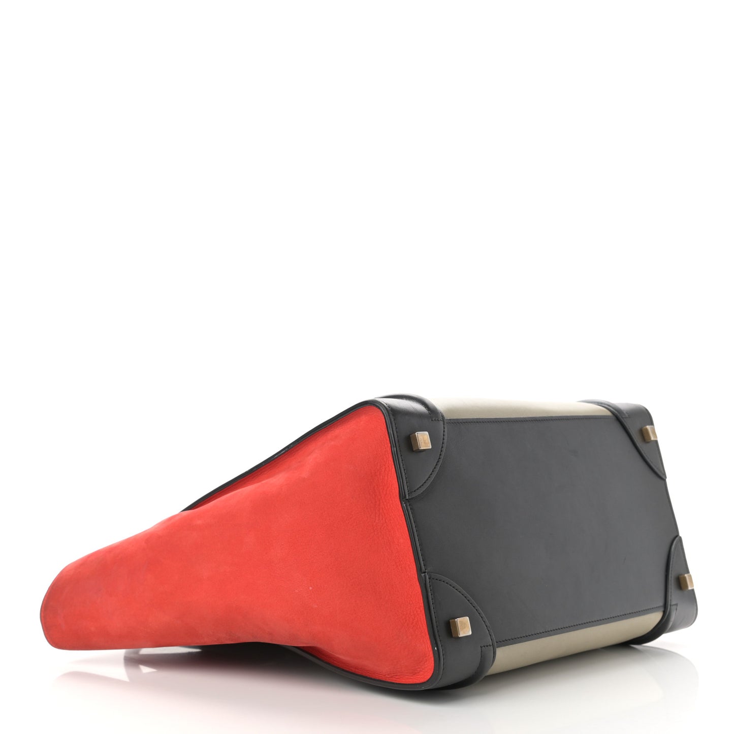 Smooth Calfskin Nubuck Mini Tri-Color Luggage Alizarin