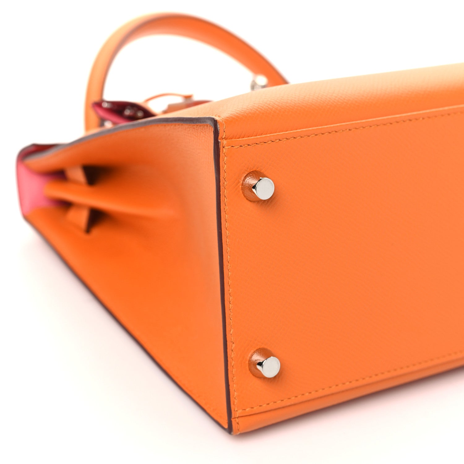 Hermes Epsom Chevre Mysore Kellygraphie Lettre R Kelly Sellier 28 Abricot Brique Feu 9 of 11
