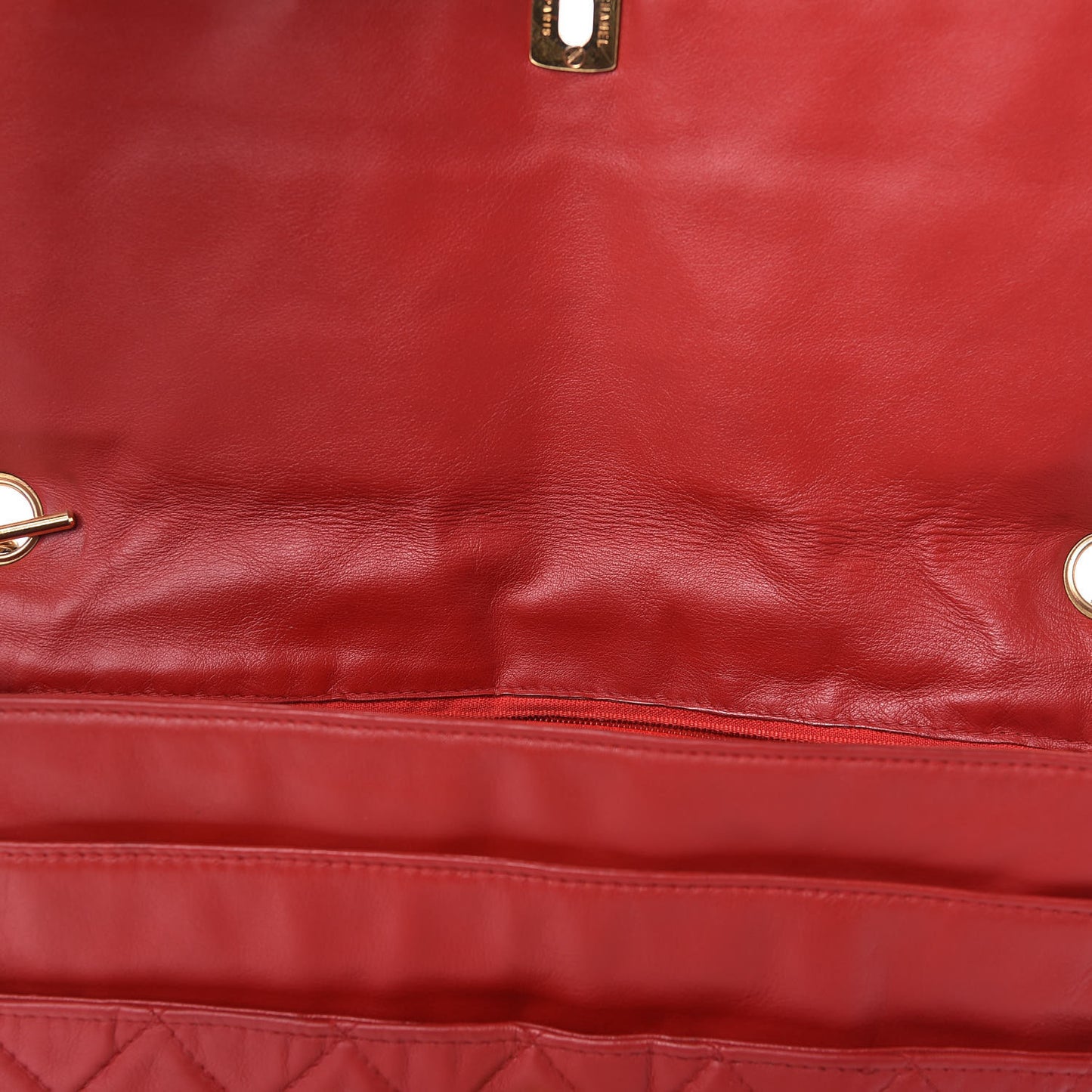 Lambskin Quilted Flap Red