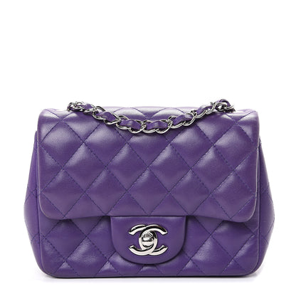Chanel Lambskin Quilted Mini Square Flap Purple 1 of 15