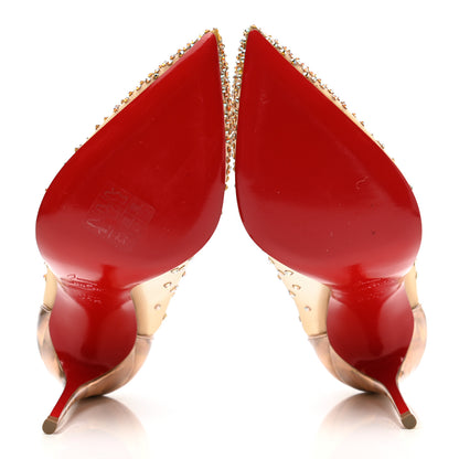 Christian Louboutin Crystal Strass Follies 100 Pumps 34.5 Nude 5 of 10