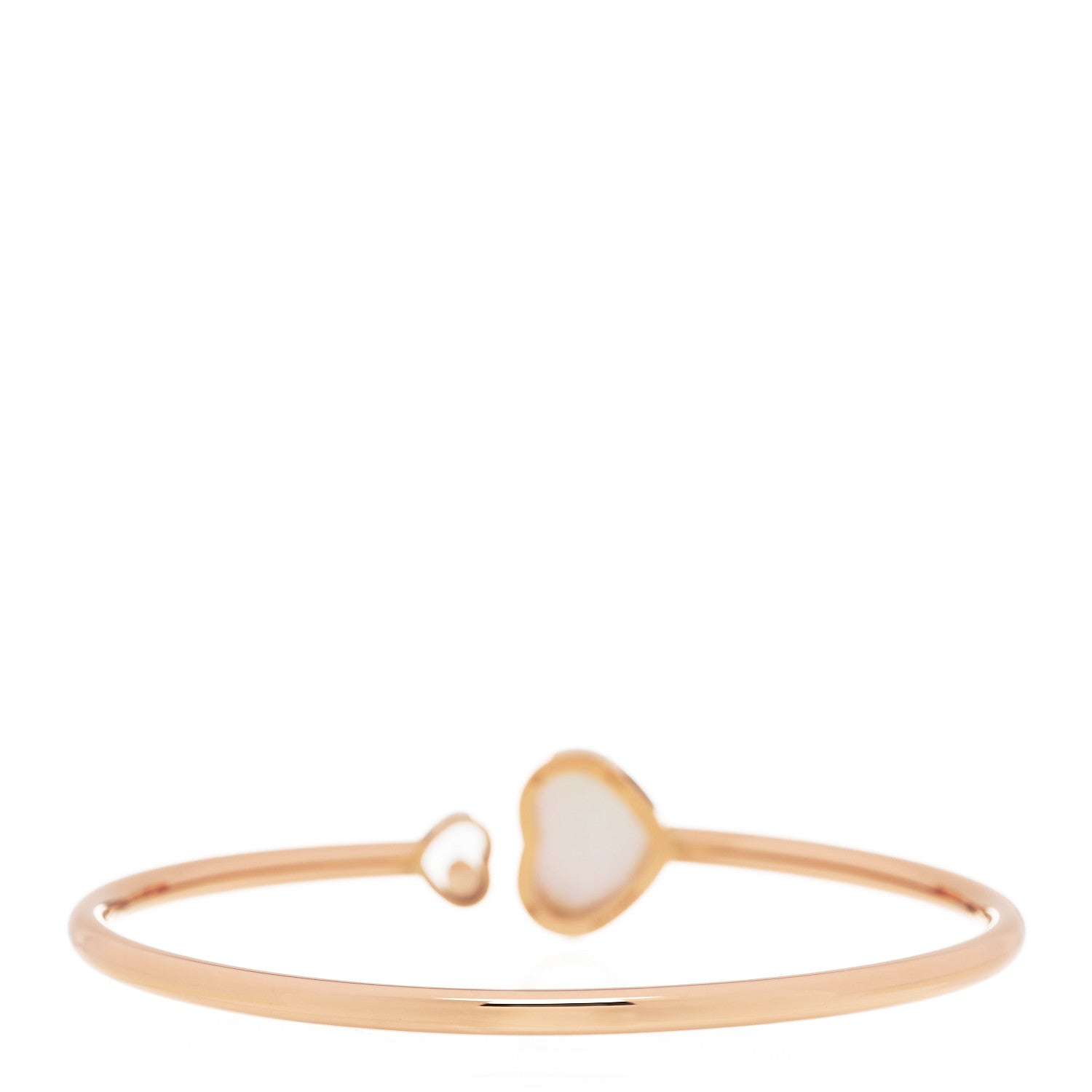 Chopard 18K Rose Gold Mother of Pearl Diamond Happy Hearts Pave Bangle Bracelet 2 of 4