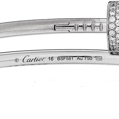 Cartier 18K White Gold Diamond Double Wrap Juste Un Clou Bracelet 16 3 of 4