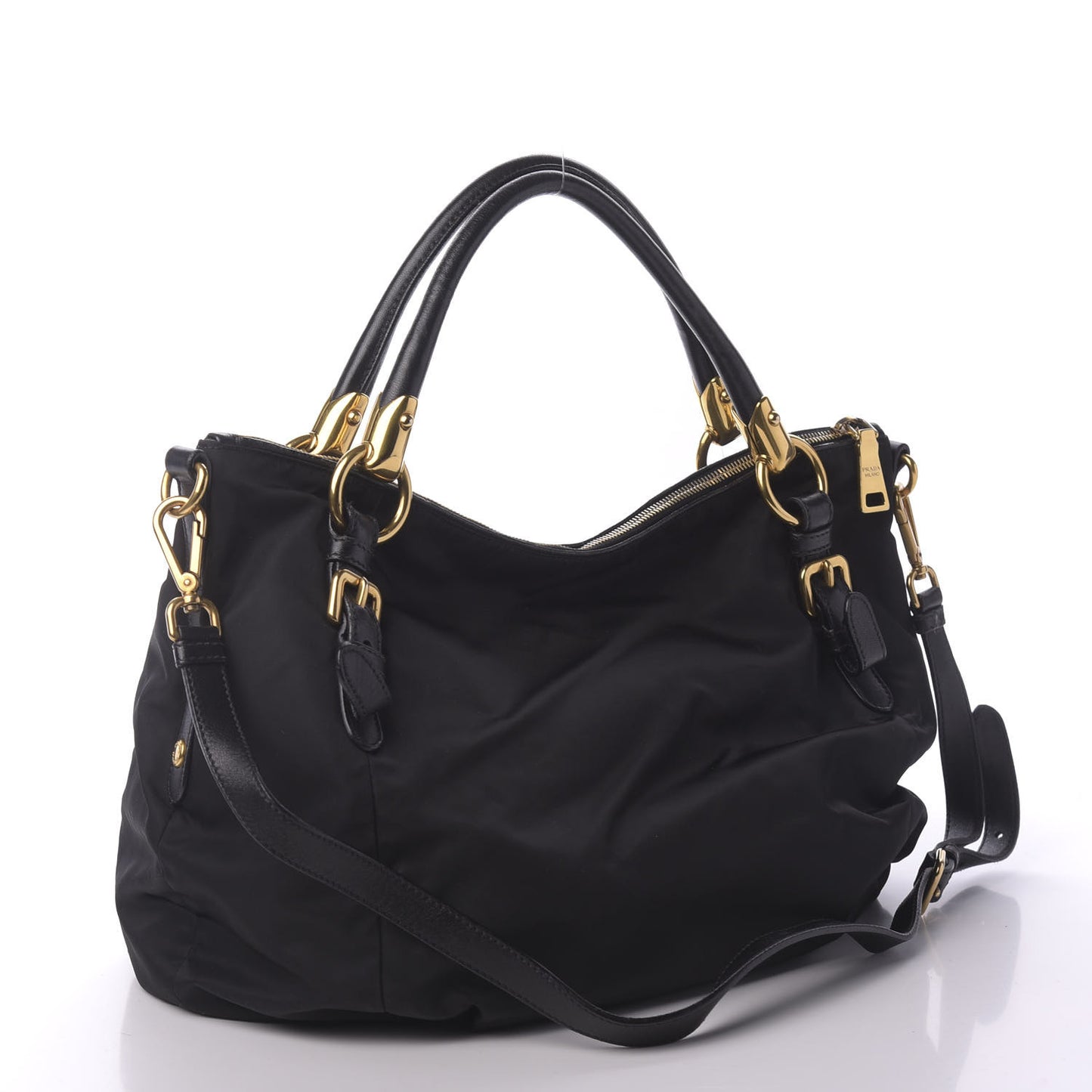 Tessuto Nylon Nappa Shoulder Bag Black