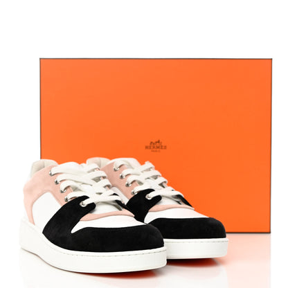 Hermes Suede Goatskin Calfskin Free Sneakers 38 Multicolor Rose Opaline 16 of 16