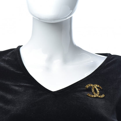 Chanel Metal Paris Button CC Large Brooch Gold 2 of 5