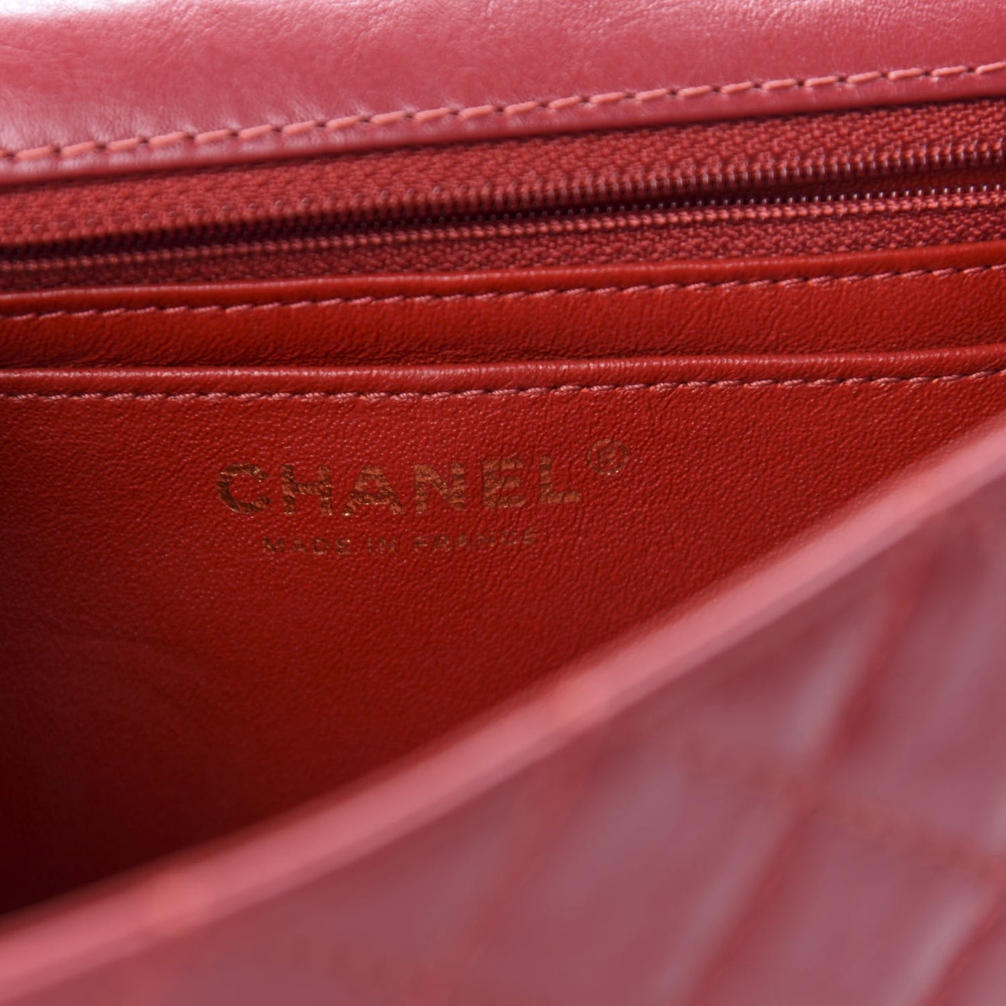 Aged Calfskin Quilted 2.55 Reissue Mini Flap Red
