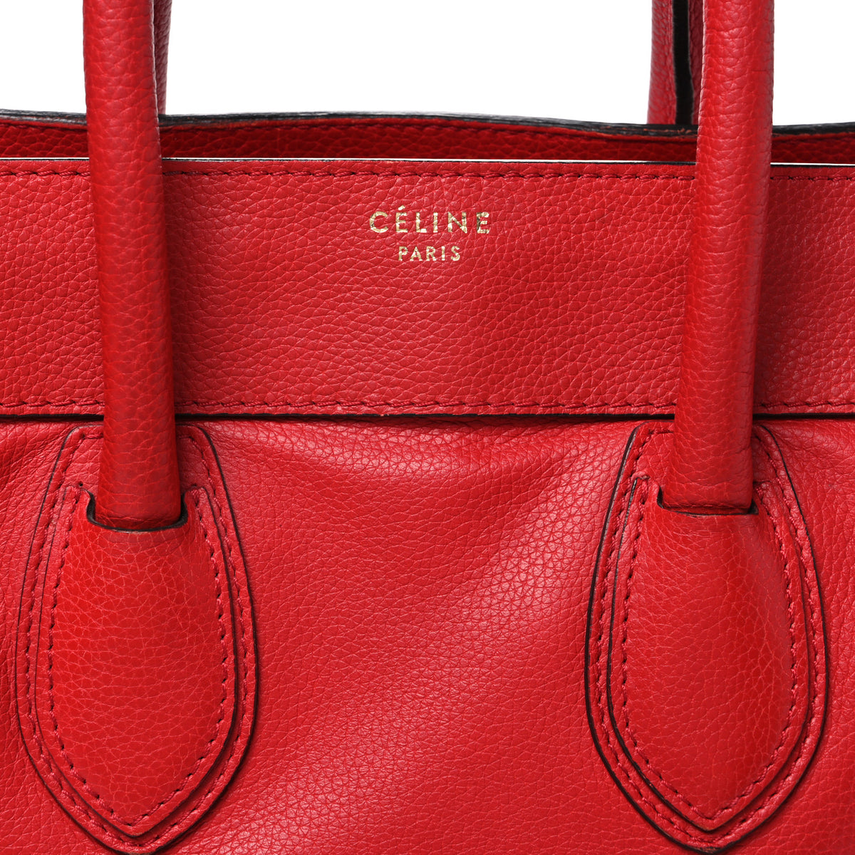 Celine Drummed Calfskin Mini Luggage Coquelicot 8 of 11