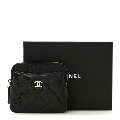 Chanel Caviar Quilted Zip Card Holder Wallet Black 8 of 8