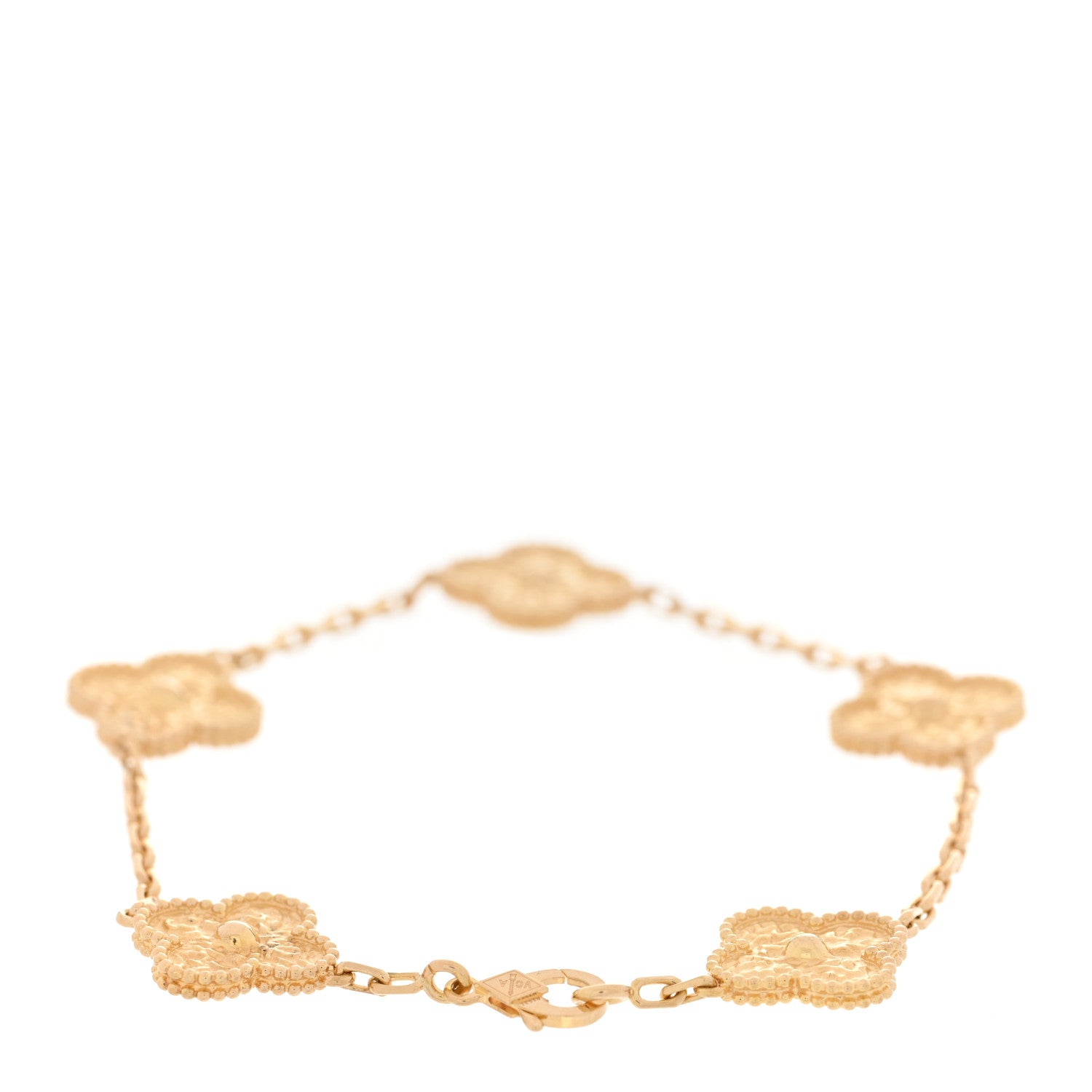 Van Cleef & Arpels 18K Yellow Gold 5 Motifs Vintage Alhambra Bracelet 2 of 3