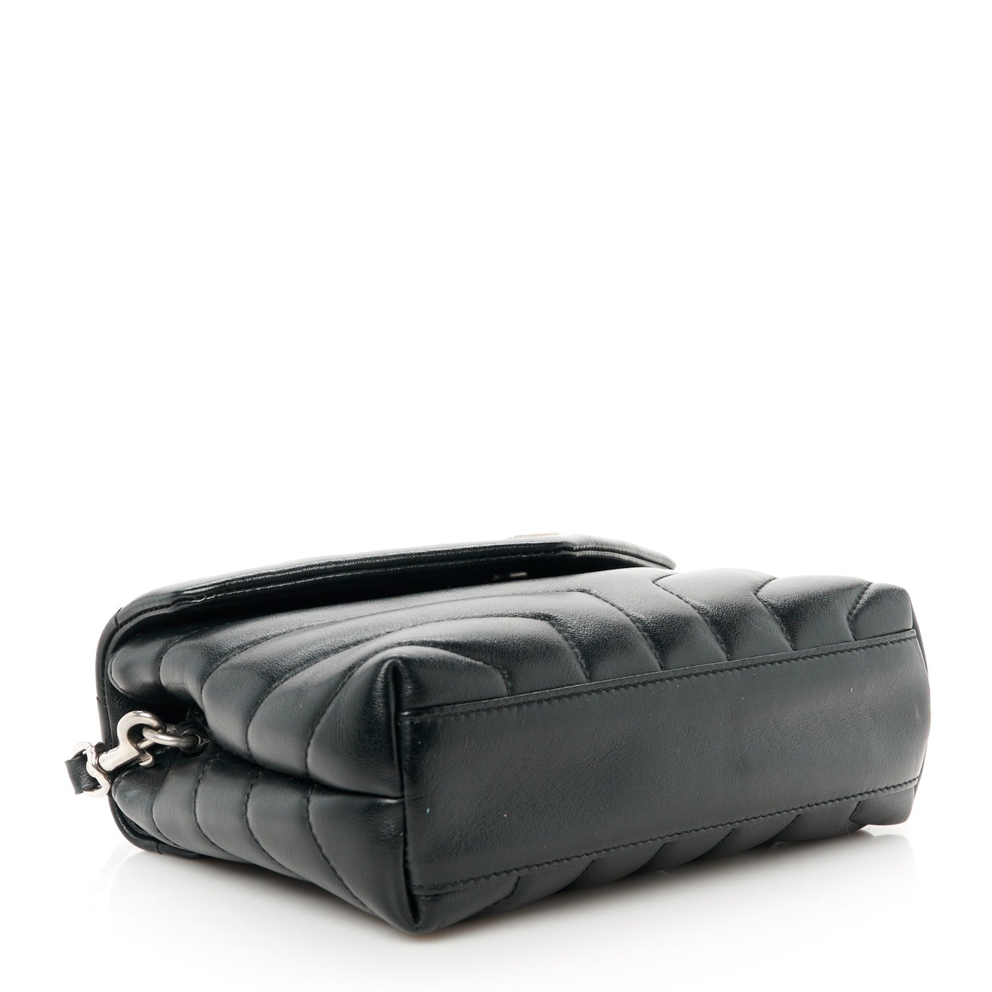 Calfskin Y Quilted Monogram Toy Loulou Crossbody Bag Black