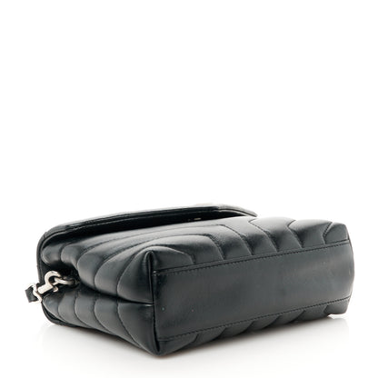 Saint Laurent Calfskin Y Quilted Monogram Toy Loulou Crossbody Bag Black 4 of 12