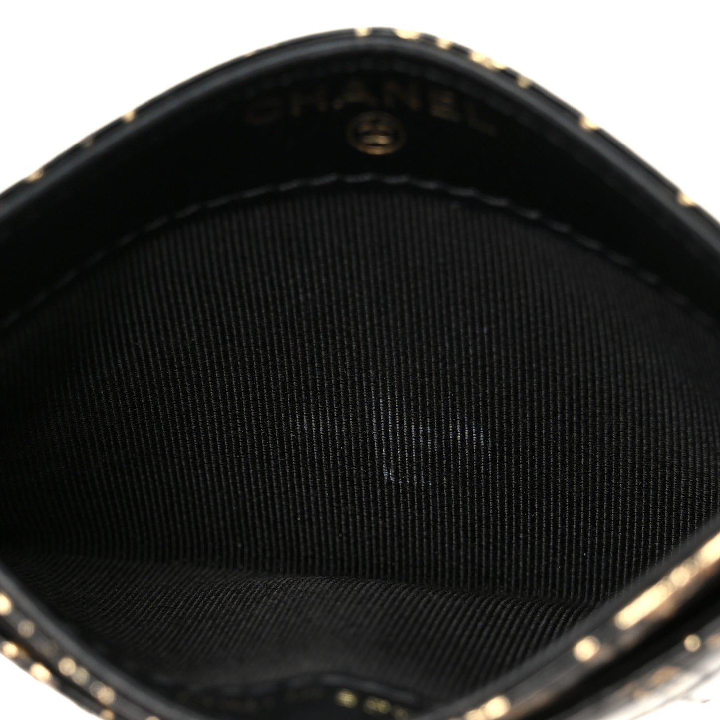 Calfskin Crocodile Embossed Graffiti 2.55 Cocodile Reissue Card Holder Black Gold