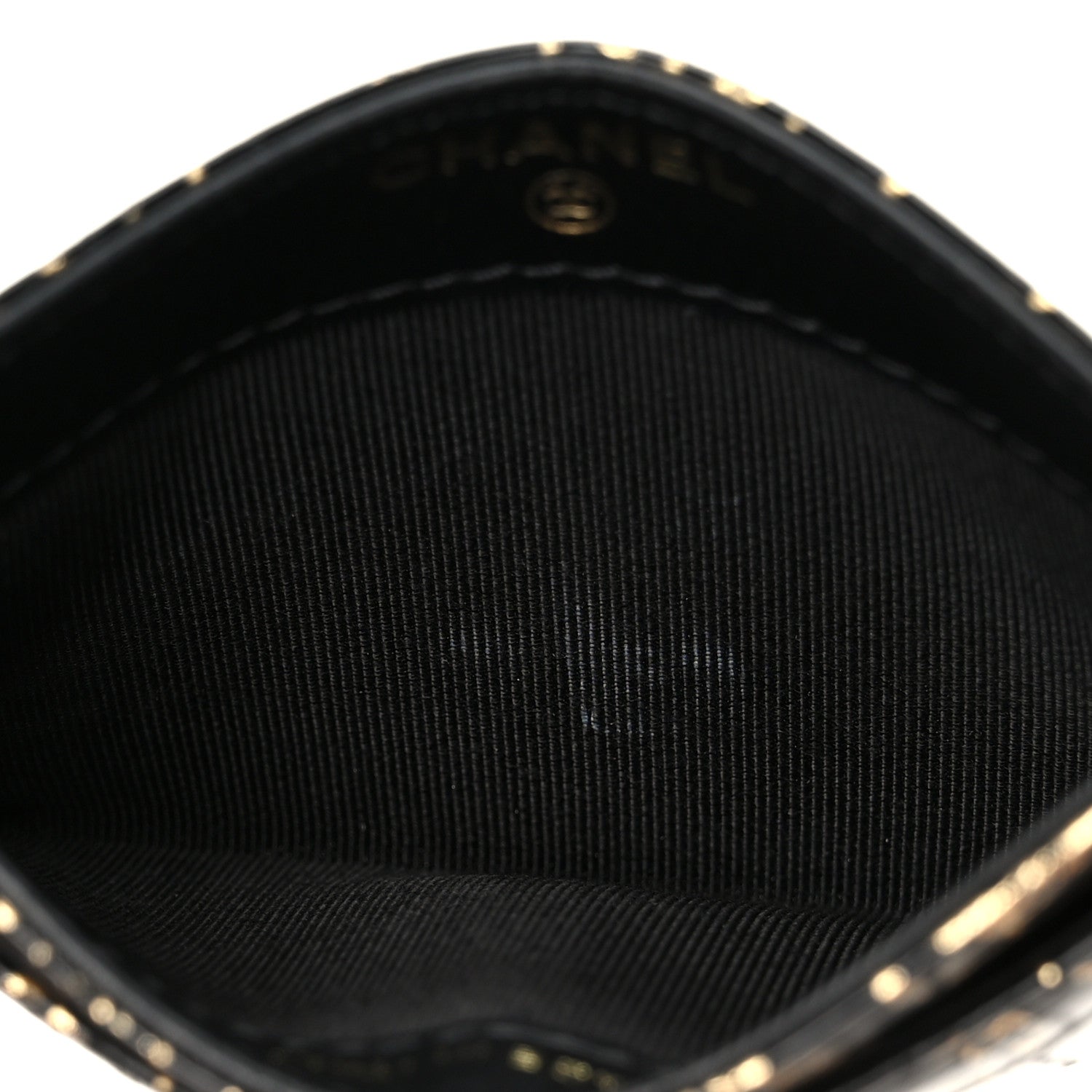 Chanel Calfskin Crocodile Embossed Graffiti 2.55 Cocodile Reissue Card Holder Black Gold 5 of 10