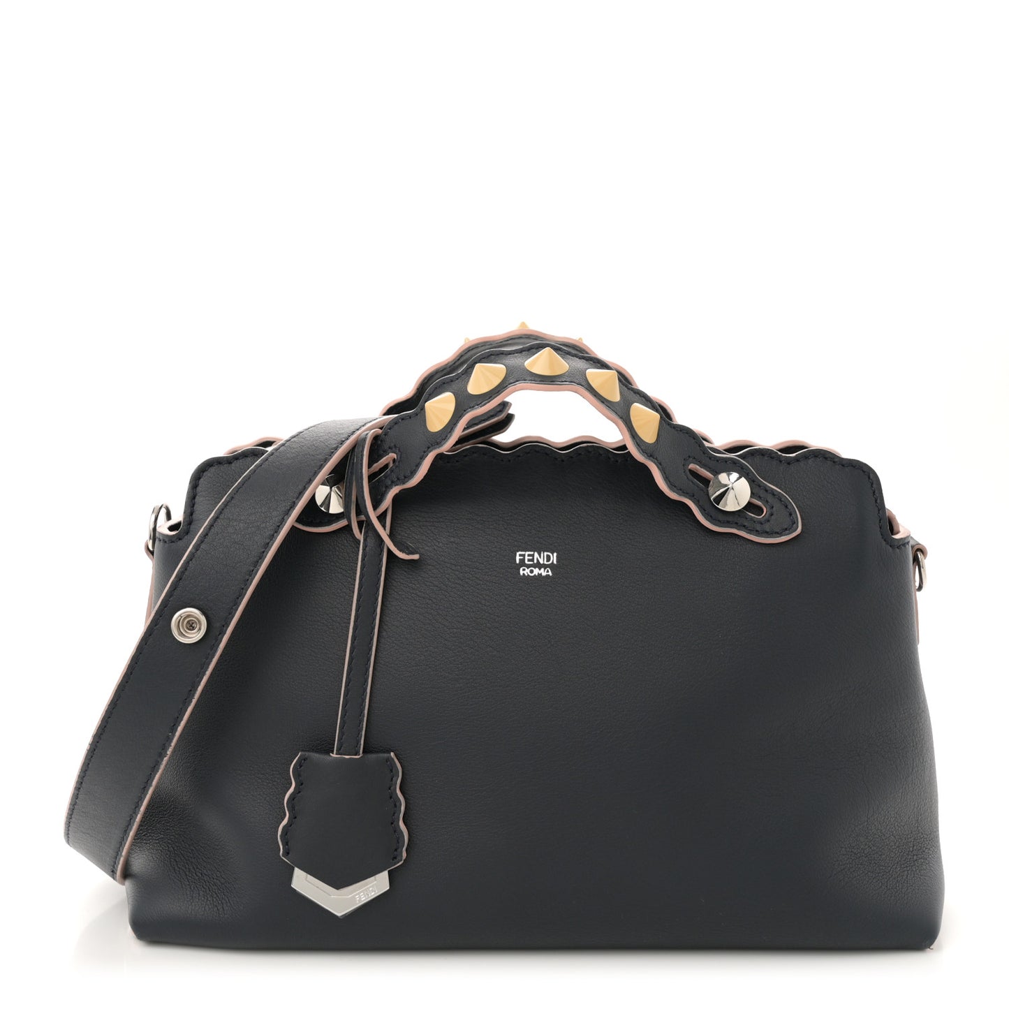 Vitello Dolce Scalloped Studded Medium By The Way Boston Bag Blu Notte