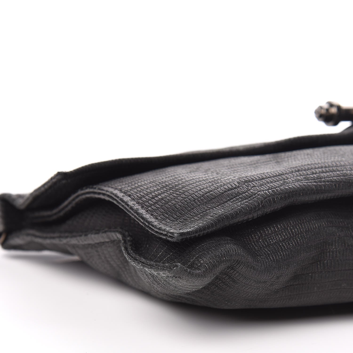 Givenchy Lambskin Lizard Embossed Obsedia Clutch Bag Black 8 of 9