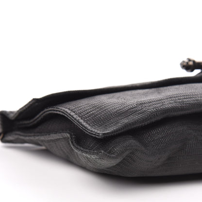 Givenchy Lambskin Lizard Embossed Obsedia Clutch Bag Black 8 of 9