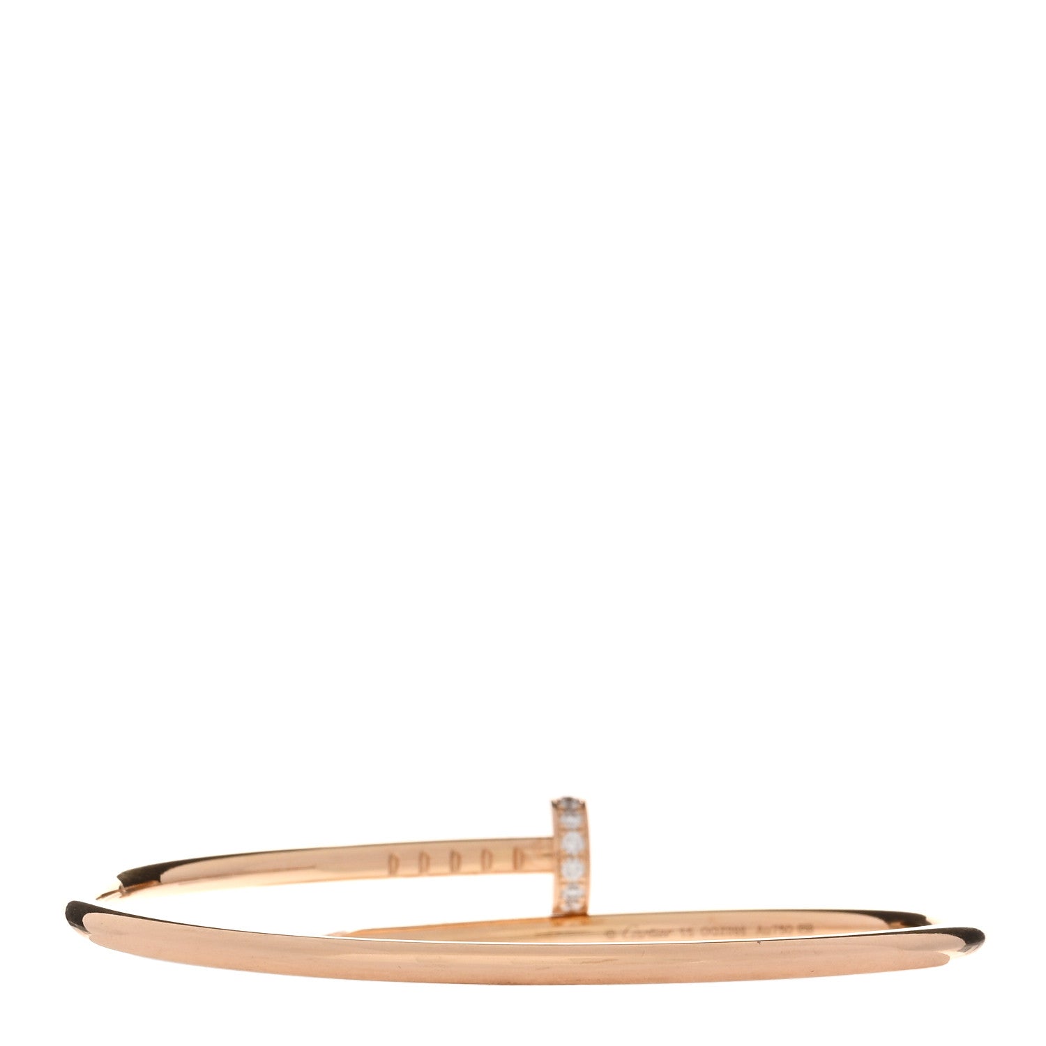 Cartier 18K Pink Gold Diamond Small Juste Un Clou Bracelet 15 2 of 4