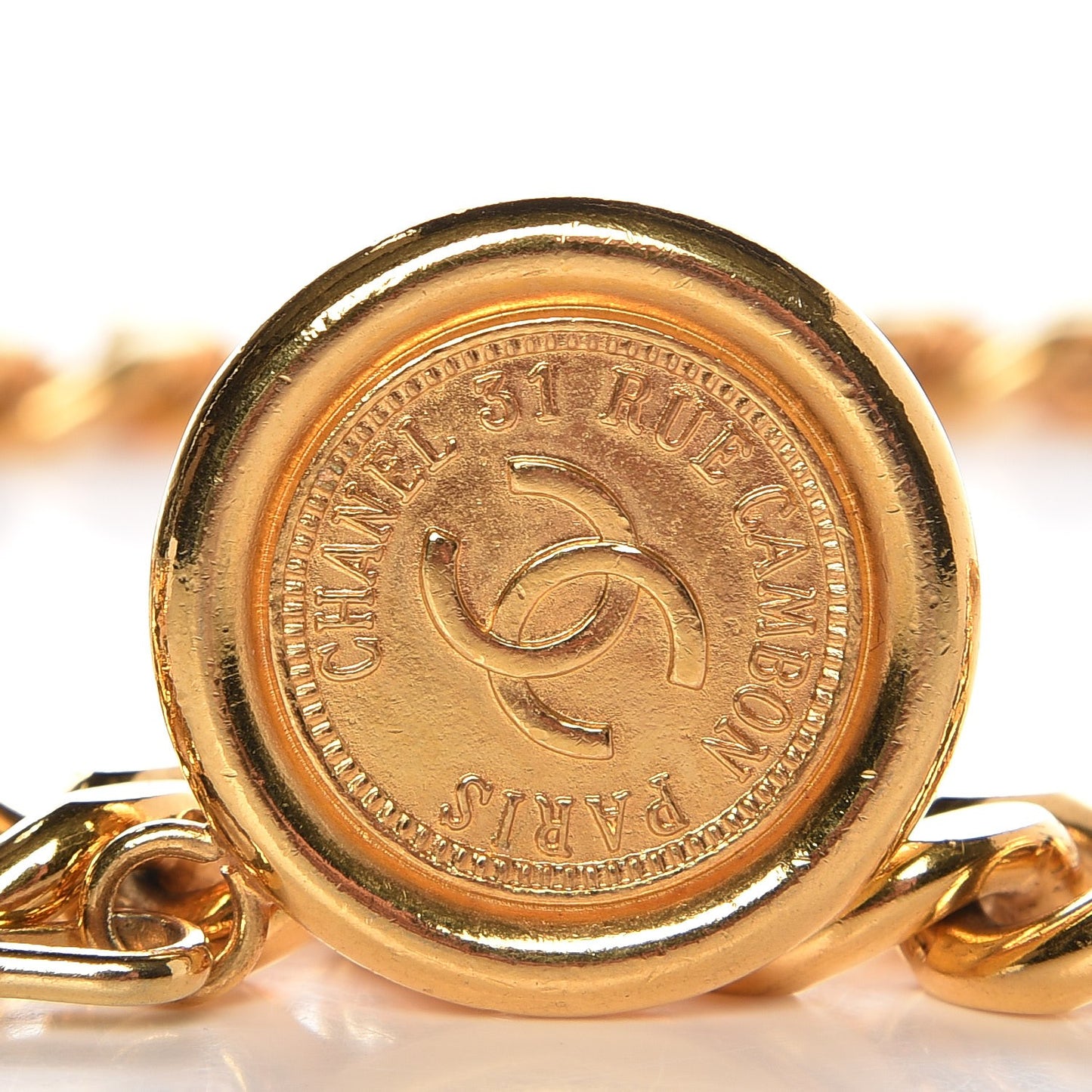 Chain CC 31 Rue Cambon Medallion Belt Gold
