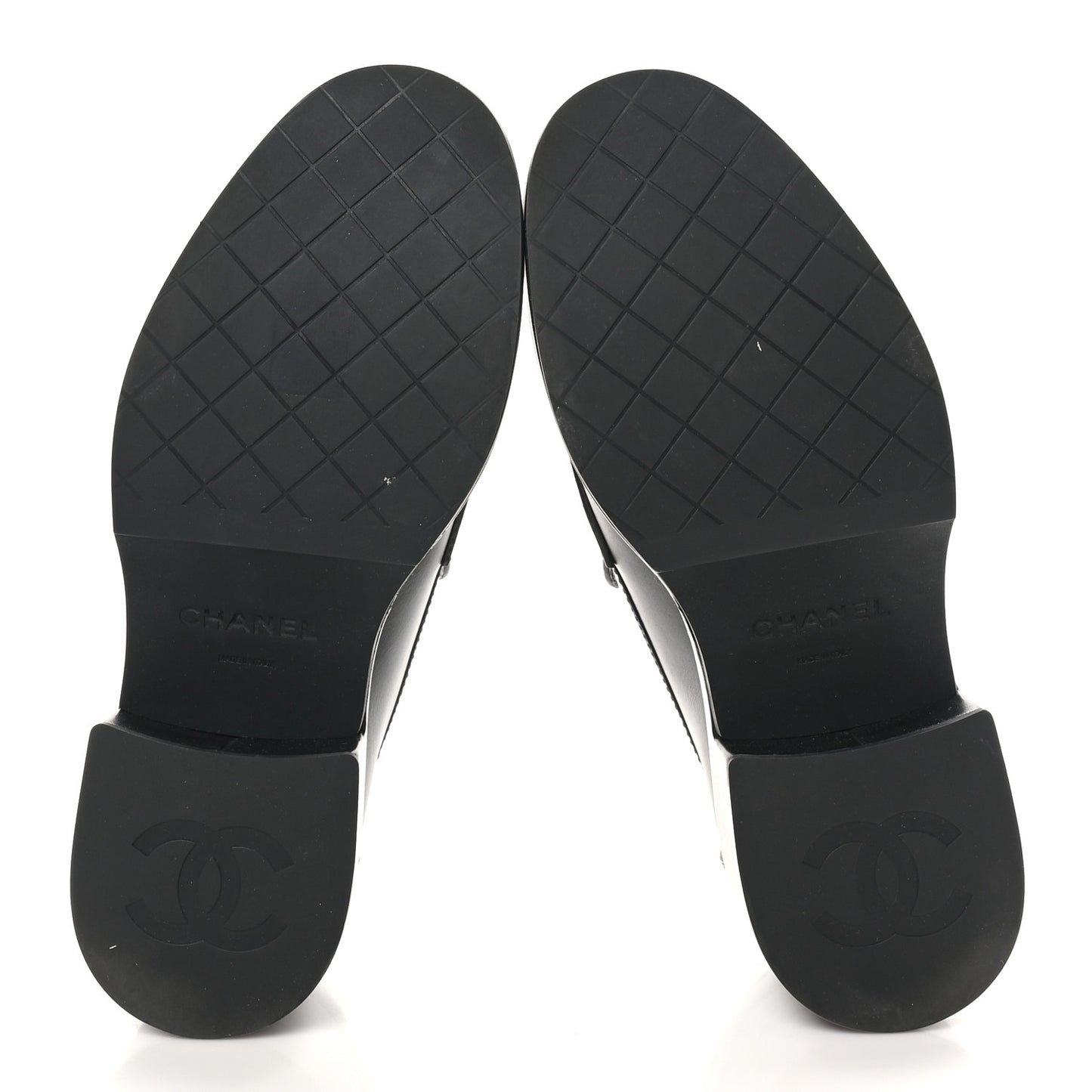 Calfskin CC Platform Loafers 37 Black