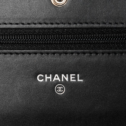 Chanel Patent Quilted Wallet On Chain WOC Black 6 of 7