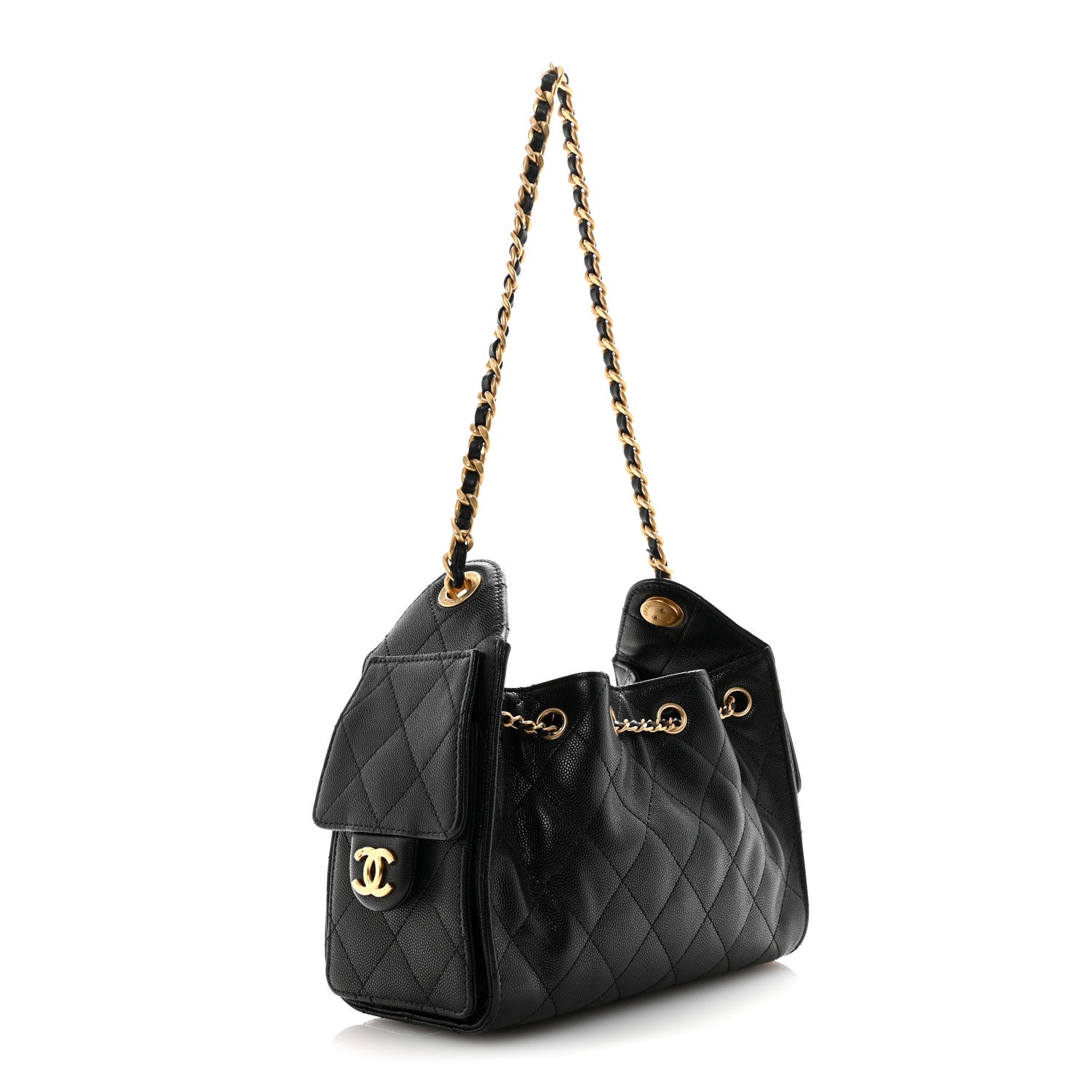 Chanel Caviar Quilted Mini Chanel 25 Handbag Black 3 of 11