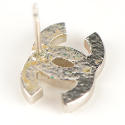 Chanel Crystal Timeless CC Earrings Silver 5 of 6