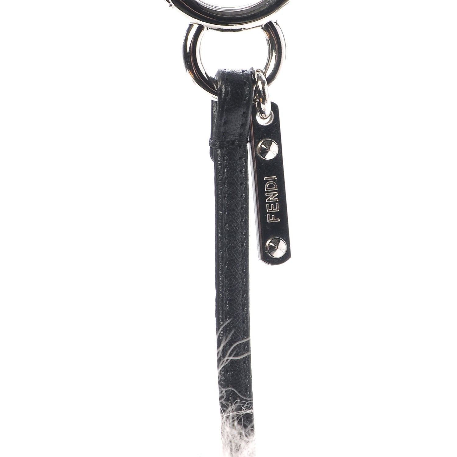 Fendi Mink Fox Goat Fur Mini Karlito Bag Charm Blue 3 of 7