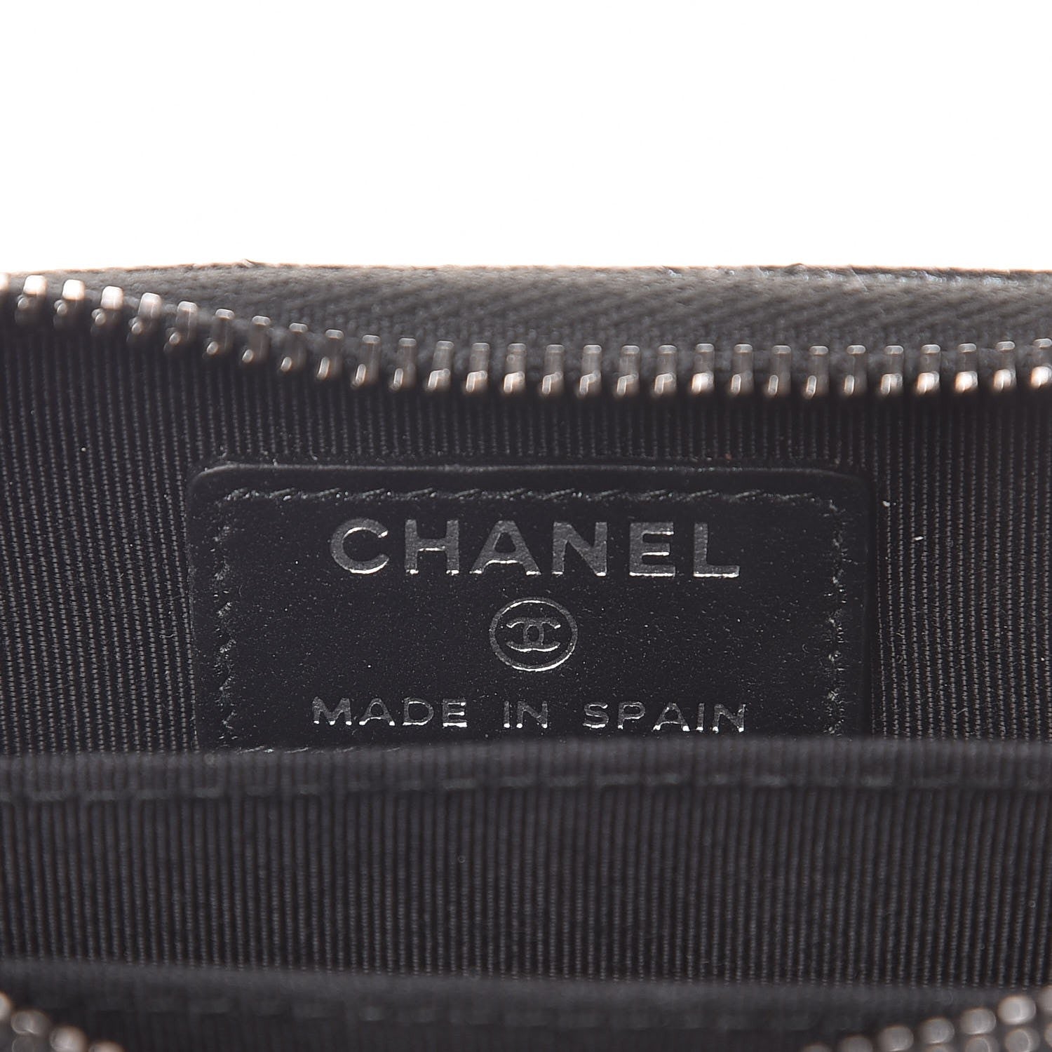 Chanel Iridescent Caviar Chevron Quilted Zip Around Coin Purse Black 6 of 8