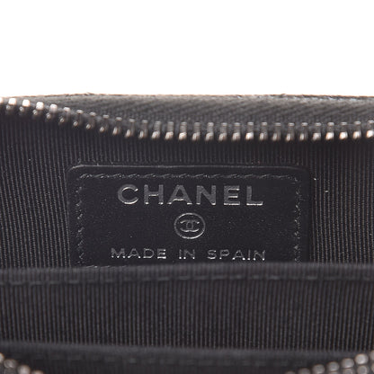 Chanel Iridescent Caviar Chevron Quilted Zip Around Coin Purse Black 6 of 8