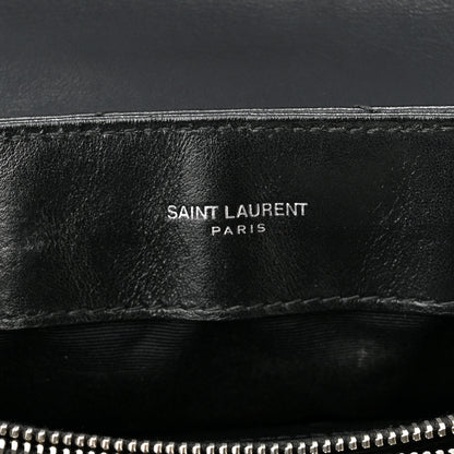 Saint Laurent Calfskin Y Quilted Monogram Small Loulou Chain Satchel Black 6 of 10