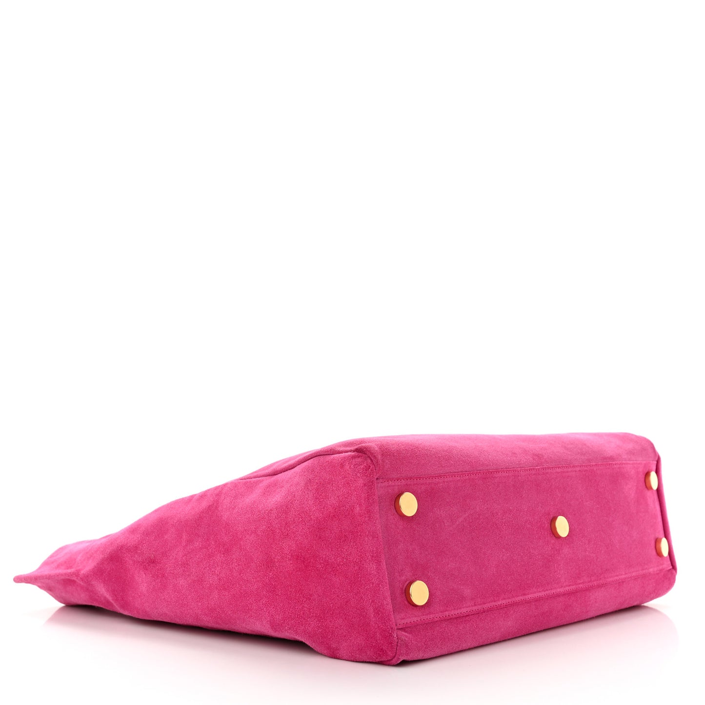 Calfskin Suede Reversible East West Shopping Tote Pink